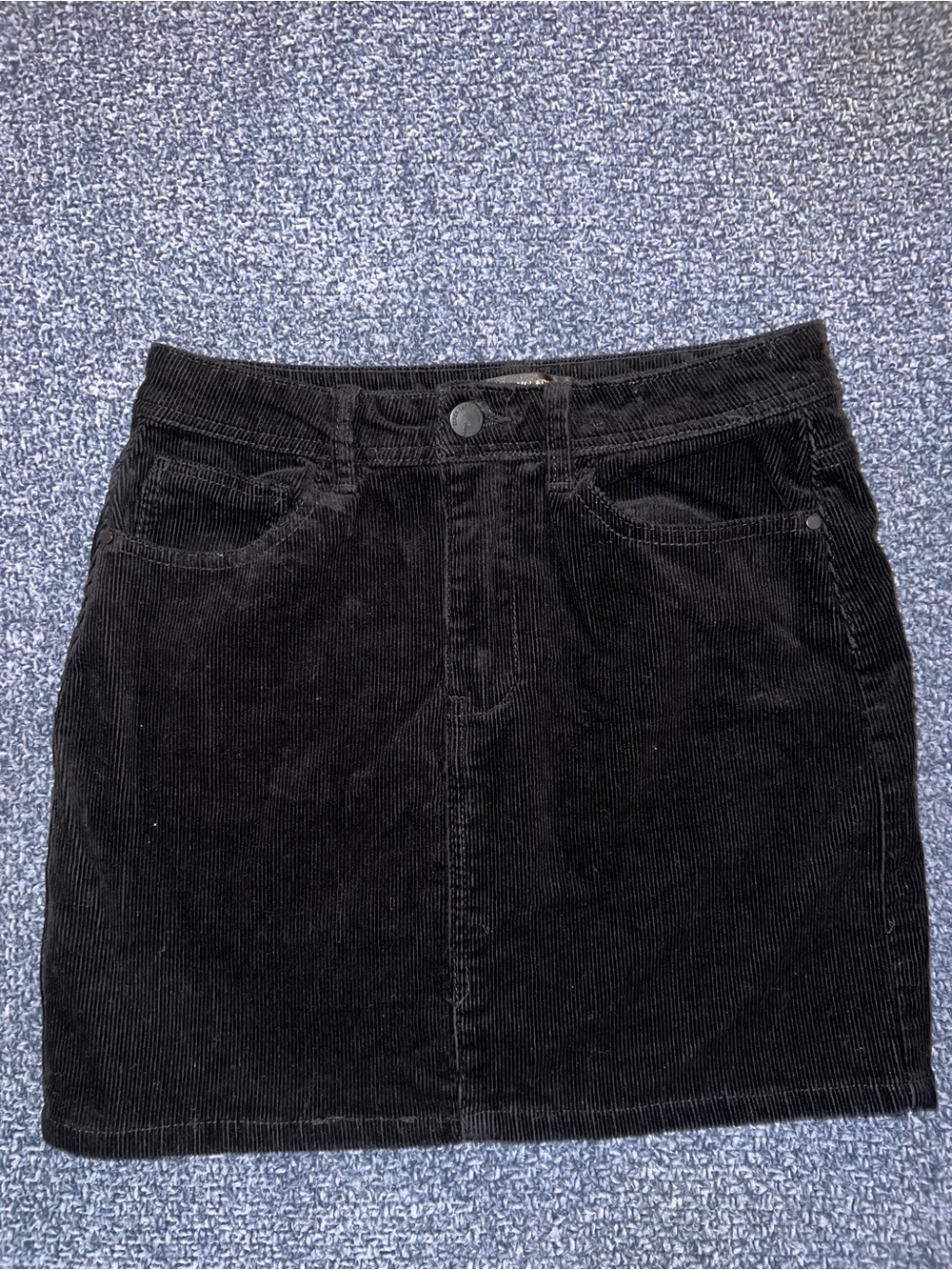 Black Label - Black Corduroy Mini Skirt
